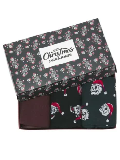 Coffret de Noël de chaussettes hautes en coton mélangé multicolores imprimées