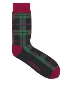 Coffret de Noël de chaussettes hautes en coton mélangé bleues nuit imprimées