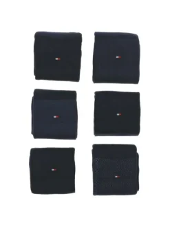Coffret en métal avec 6 paires de chaussettes hautes bleues marine unies