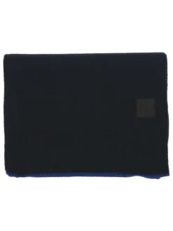 Coffret bonnet et écharpe en laine mélangée bleus marine unis
