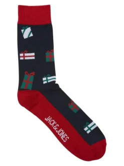Coffret boxer et chaussettes en coton marine avec des imprimés