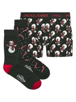 Coffret boxers classiques en coton mélangé noir à motifs avec une coupe fermée