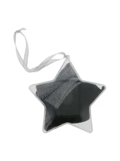 Coffret étoile de noël avec 2 paires de chaussettes noires à lurex argenté