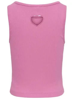 Débardeur en coton biologique rose uni pourvu d'une coupe ajustée