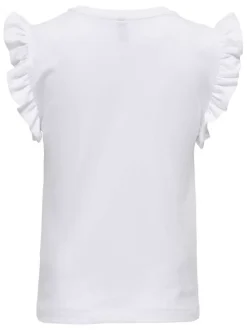Débardeur en coton blanc uni coupe droite avec un col rond et poche poitrine