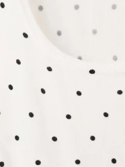 Débardeur blanc à motifs pourvu d'une coupe droite et d'un col rond