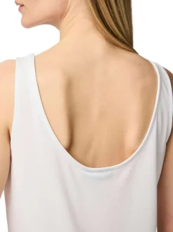 Débardeur blanc uni avec une coupe droite et des bretelle épaisses