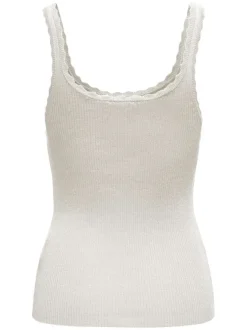 Débardeur blanc uni coupe droite col carré et à manches à bretelles