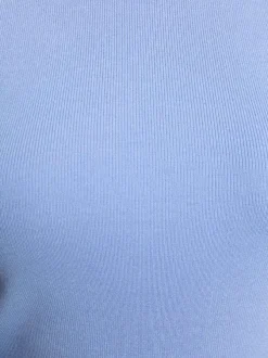 Débardeur bleu uni pourvu d'une coupe droite et d'un col rond