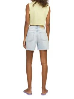 Débardeur cropped en coton biologique jaune uni avec un col rond