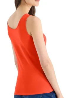 Débardeur en coton biologique orange uni pourvu d'une coupe moulante