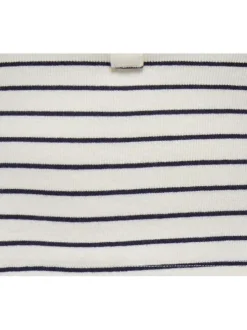 Débardeur en coton blanc avec des rayures une coupe cropped et un col rond