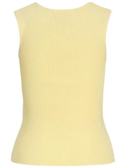 Débardeur jaune uni pourvu d'une coupe ajustée et d'un col carré