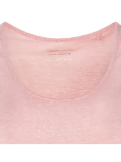 Débardeur rose chiné avec une coupe droite et un décolleté rond