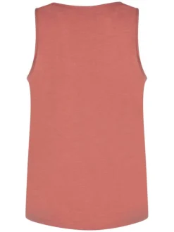 Débardeur rose chiné à col rond et coupe droite fluide