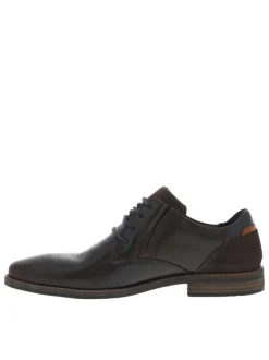 Derbies en cuir chocolat à décoché bas et avec des lacets ronds