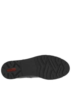 Derbies en cuir noir vernis à talon plat et fermeture à lacets ronds