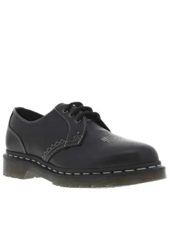 Derbies 1461 Gothic Americana en cuir noires à talon plat et à lacets plats