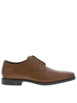 Derbies Howard Walk en cuir cognac à talon plat avec des lacets ronds