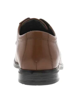 Derbies Howard Walk en cuir cognac à talon plat avec des lacets ronds