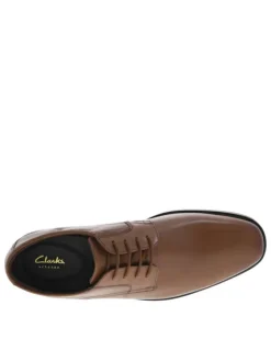 Derbies Howard Walk en cuir cognac à talon plat avec des lacets ronds