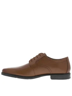 Derbies Howard Walk en cuir cognac à talon plat avec des lacets ronds