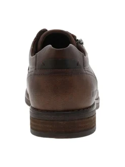 Derbies marron à talon décroché bas avec des lacets et un zip latéral