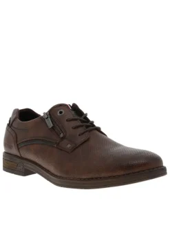Derbies marron à talon décroché bas avec des lacets et un zip latéral
