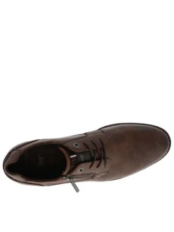Derbies marron à talon décroché bas avec des lacets et un zip latéral