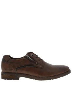 Derbies marron à talon décroché bas avec des lacets et un zip latéral