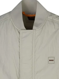 Doudoune beige sans manches avec col bomber et fermeture à zip