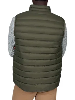 Doudoune kaki unie avec une fermeture zippée et une coupe droite