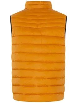 Doudoune orange unie à coupe droite avec un col montant et patch de la marque