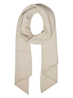 Echarpe écrue unie avec fils en lurex all-over