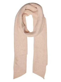 Echarpe rose pâle unie avec fils en lurex all-over