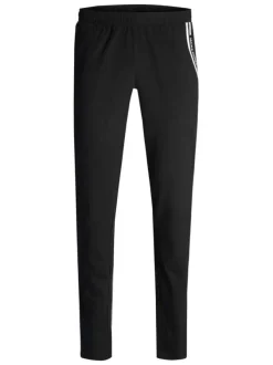 Ensemble de jogging loungewear noir uni coupe fermée avec bandes blanches et branding