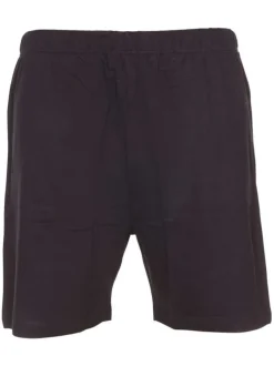 Ensemble de Pyjama court en coton anthracite rayé à coupe large et un col en V