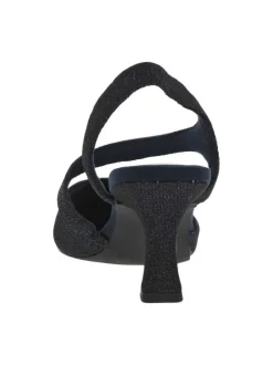 Escarpins marine à paillettes avec semelle noire et talon décroché moyen