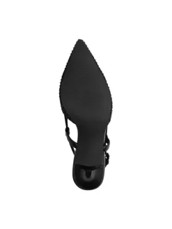 Escarpins noirs à talon décroché moyen avec une boucle à ardillon