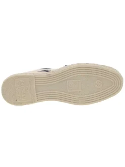 Espadrilles femme à rayures écrues et semelle de corde