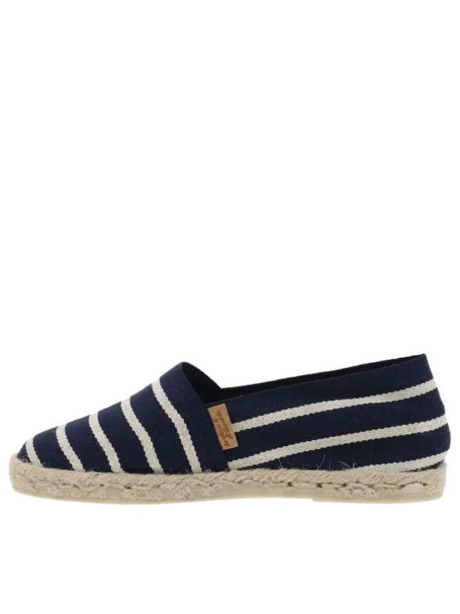 Espadrilles mixtes marinière avec un style décontracté et Slip-On
