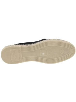 Espadrilles mixtes noires unies avec un style décontracté et Slip-On