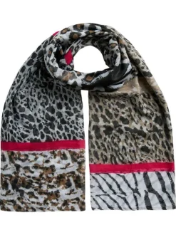 Foulard en voile orné de différents motifs animaliers