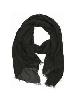 Foulard marron imprimé avec logo de la marque imprimé et froufrous