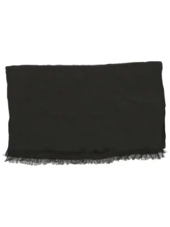 Foulard marron imprimé avec logo de la marque imprimé et froufrous