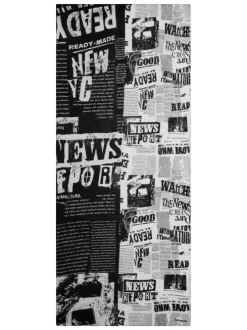 Foulard noir avec des imprimés journaux