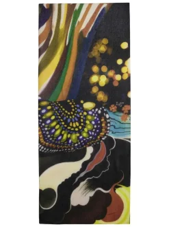 Foulard noir avec imprimés en forme géométrique multicolores