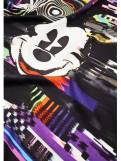 Foulard noir en soie avec tête de mickey imprimé dessus