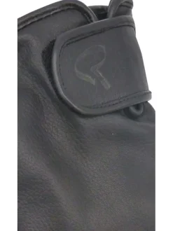 Gants noirs unis avec bandes auto-agrippantes logotypées aux poignets