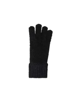 Gants noirs unis avec de larges revers